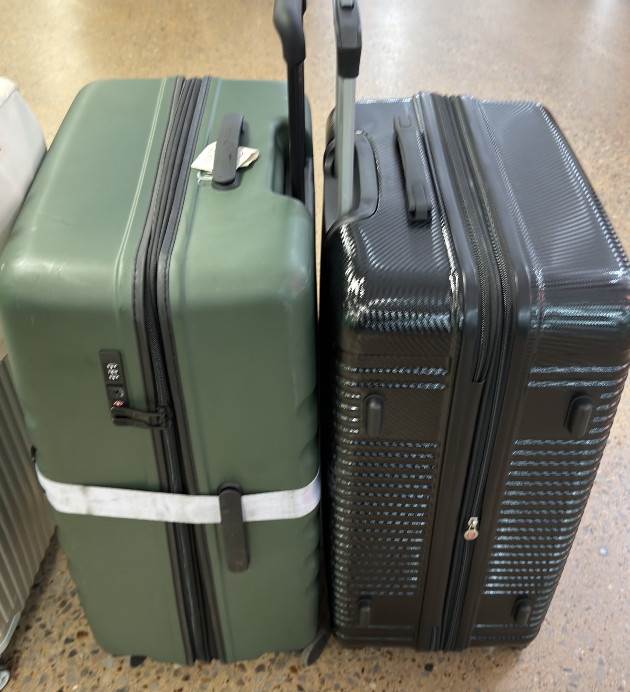 Two hard shell suitcases